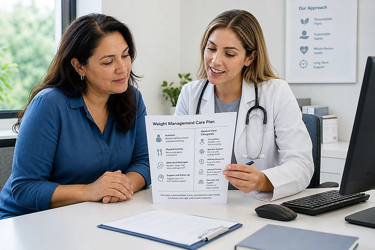 Patient asking how much does medical weight loss cost during a clinician-guided consultation